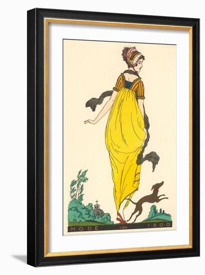 European Fashion, Whippet, 1800-null-Framed Art Print