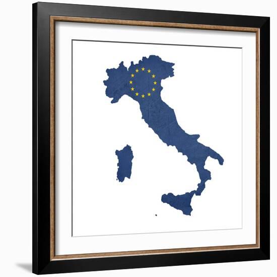 European Flag Map Of Italy Isolated On White Background-Speedfighter-Framed Art Print