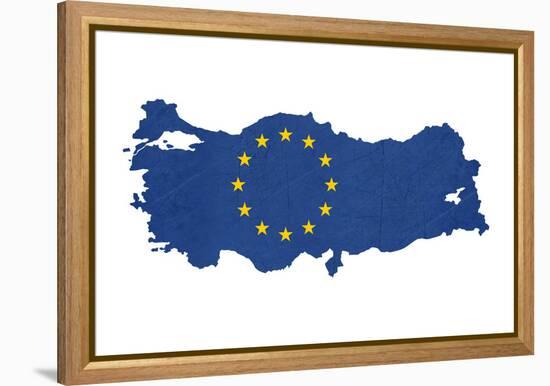 European Flag Map Of Turkey Isolated On White Background-Speedfighter-Framed Stretched Canvas