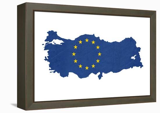 European Flag Map Of Turkey Isolated On White Background-Speedfighter-Framed Stretched Canvas