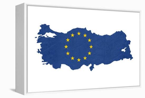 European Flag Map Of Turkey Isolated On White Background-Speedfighter-Framed Stretched Canvas