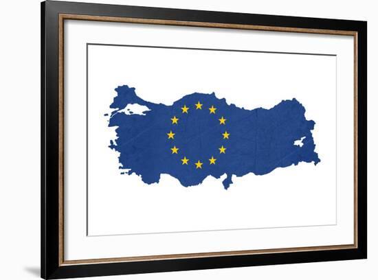 European Flag Map Of Turkey Isolated On White Background-Speedfighter-Framed Art Print