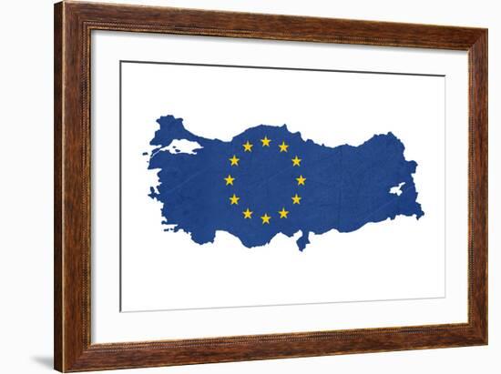 European Flag Map Of Turkey Isolated On White Background-Speedfighter-Framed Art Print