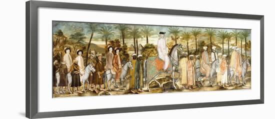 European Gentlemen in Procession of Orientals, C.1720 (Ink and W/C on Paper, Laid Down on Cotton)-null-Framed Giclee Print