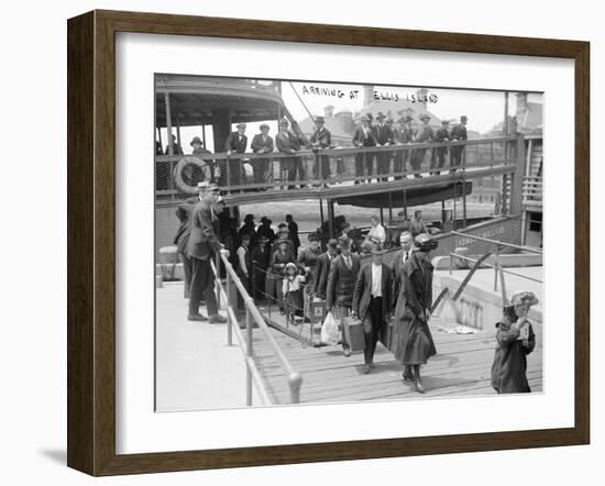 European Immigrants Disembarking at Ellis Island, 1907-null-Framed Art Print