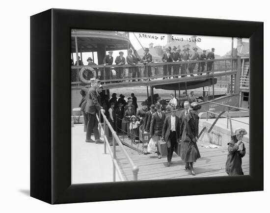 European Immigrants Disembarking at Ellis Island, 1907-null-Framed Stretched Canvas