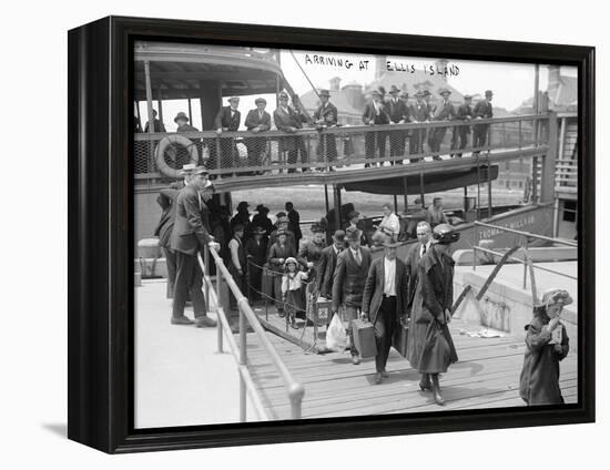 European Immigrants Disembarking at Ellis Island, 1907-null-Framed Stretched Canvas