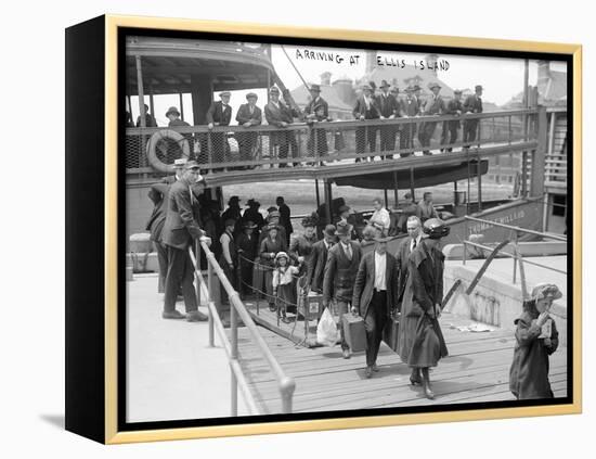 European Immigrants Disembarking at Ellis Island, 1907-null-Framed Stretched Canvas