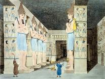 Interior of Rameses' Temple at Abu Simbel (Coloured Etching)-European School-Giclee Print