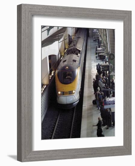 Eurostar Train Arriving at Lille Europe Station, Lille, Nord, France-David Hughes-Framed Photographic Print