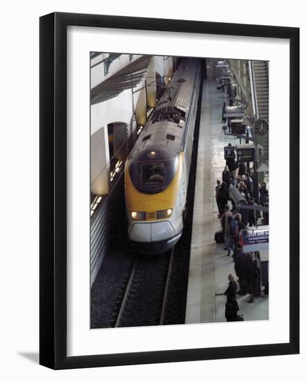 Eurostar Train Arriving at Lille Europe Station, Lille, Nord, France-David Hughes-Framed Photographic Print