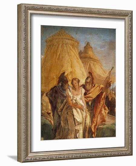 Eurybates and Talthybius Lead Briseis to Agamemnone-Giambattista Tiepolo-Framed Giclee Print