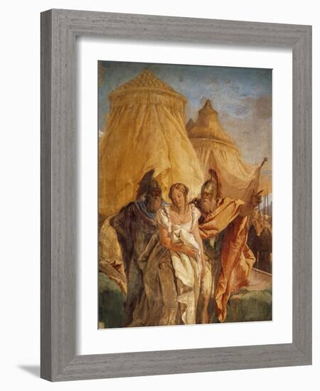 Eurybates and Talthybius Lead Briseis to Agamemnone-Giambattista Tiepolo-Framed Giclee Print