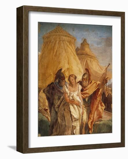 Eurybates and Talthybius Lead Briseis to Agamemnone-Giambattista Tiepolo-Framed Giclee Print