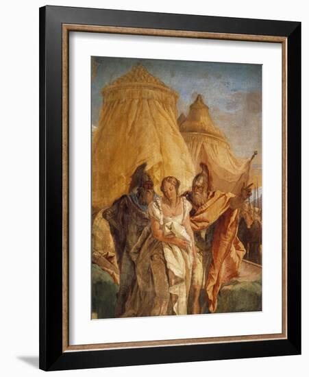 Eurybates and Talthybius Lead Briseis to Agamemnone-Giambattista Tiepolo-Framed Giclee Print