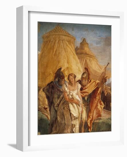 Eurybates and Talthybius Lead Briseis to Agamemnone-Giambattista Tiepolo-Framed Giclee Print