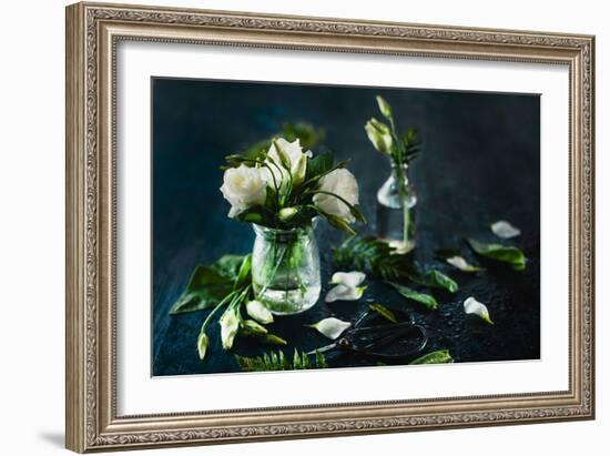 Eustoma in a Glass Jar-Dina Belenko-Framed Photographic Print