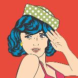 Cute Retro Woman in Comics Style-Eva Andreea-Art Print