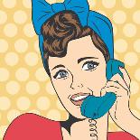 Woman Chatting on the Phone, Pop Art Illustration-Eva Andreea-Art Print