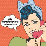 Woman Chatting on the Phone, Pop Art Illustration-Eva Andreea-Art Print