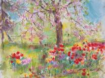 Tulips under Blossoming Appletree, 1991-Eva Fischer-Keller-Framed Premier Image Canvas