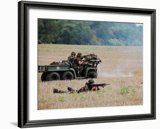 Evacuation of a Wounded Soldier by an Ambulance-Stocktrek Images-Framed Photographic Print