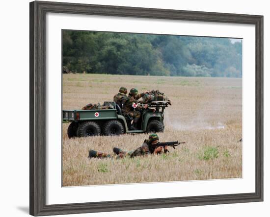 Evacuation of a Wounded Soldier by an Ambulance-Stocktrek Images-Framed Photographic Print