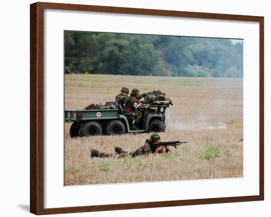 Evacuation of a Wounded Soldier by an Ambulance-Stocktrek Images-Framed Photographic Print