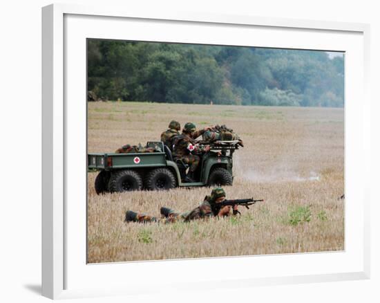 Evacuation of a Wounded Soldier by an Ambulance-Stocktrek Images-Framed Photographic Print