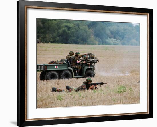 Evacuation of a Wounded Soldier by an Ambulance-Stocktrek Images-Framed Photographic Print