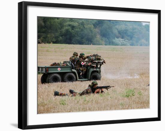 Evacuation of a Wounded Soldier by an Ambulance-Stocktrek Images-Framed Photographic Print