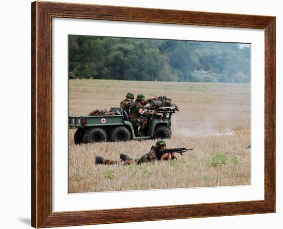 Evacuation of a Wounded Soldier by an Ambulance-Stocktrek Images-Framed Photographic Print