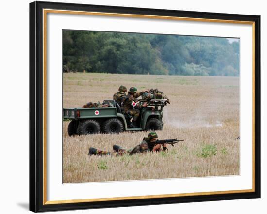 Evacuation of a Wounded Soldier by an Ambulance-Stocktrek Images-Framed Photographic Print