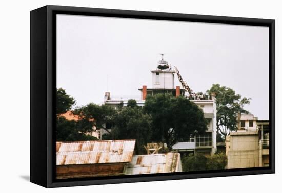 Evacuees Boarding a Helicopter-null-Framed Premier Image Canvas