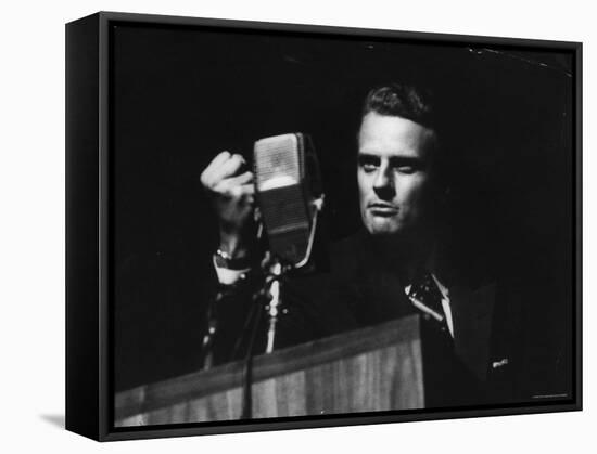 Evangelist, Billy Graham, Held Revival in Large Coliseum on Canadian National Exhibition Grounds-Ed Clark-Framed Premier Image Canvas