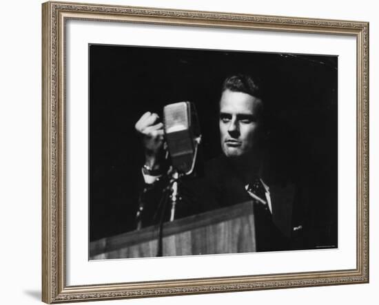 Evangelist, Billy Graham, Held Revival in Large Coliseum on Canadian National Exhibition Grounds-Ed Clark-Framed Premium Photographic Print