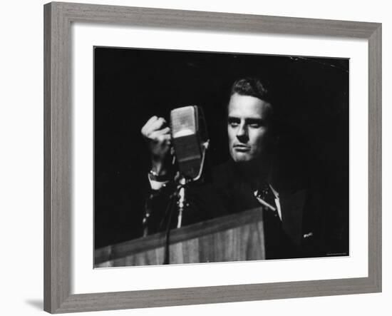 Evangelist, Billy Graham, Held Revival in Large Coliseum on Canadian National Exhibition Grounds-Ed Clark-Framed Premium Photographic Print