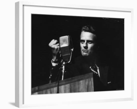 Evangelist, Billy Graham, Held Revival in Large Coliseum on Canadian National Exhibition Grounds-Ed Clark-Framed Premium Photographic Print