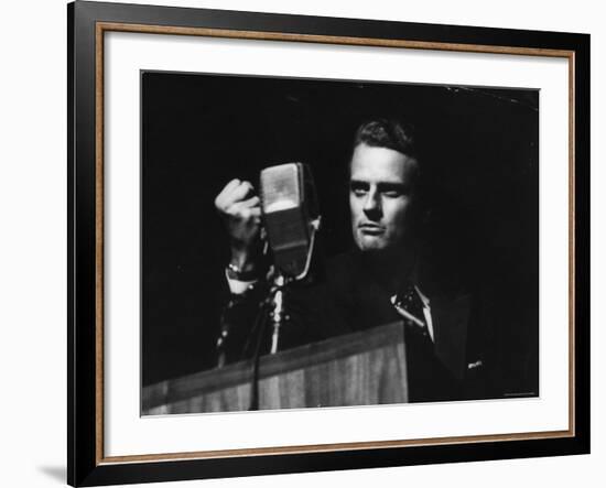 Evangelist, Billy Graham, Held Revival in Large Coliseum on Canadian National Exhibition Grounds-Ed Clark-Framed Premium Photographic Print