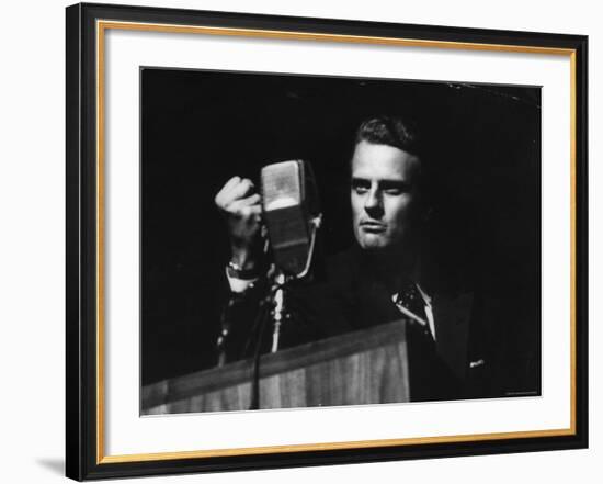 Evangelist, Billy Graham, Held Revival in Large Coliseum on Canadian National Exhibition Grounds-Ed Clark-Framed Premium Photographic Print