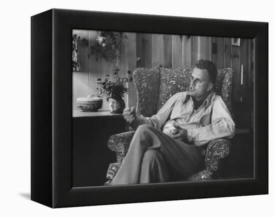 Evangelist, Billy Graham, Sitting in Easy Chair, Talking, in His Home-Ed Clark-Framed Premier Image Canvas