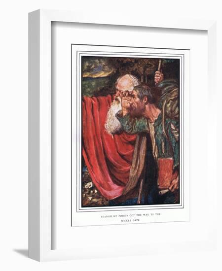 Evangelist Points Out the Way to the Wicket-Gate-John Byam Liston Shaw-Framed Giclee Print