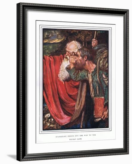 Evangelist Points Out the Way to the Wicket-Gate-John Byam Liston Shaw-Framed Giclee Print