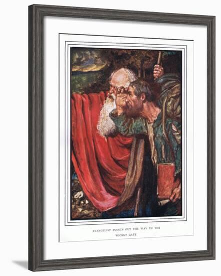 Evangelist Points Out the Way to the Wicket-Gate-John Byam Liston Shaw-Framed Giclee Print