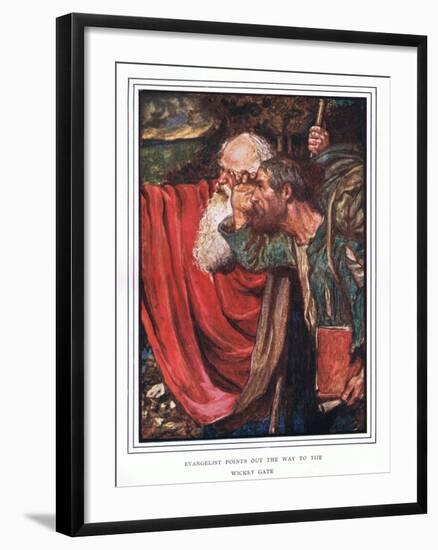 Evangelist Points Out the Way to the Wicket-Gate-John Byam Liston Shaw-Framed Giclee Print