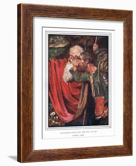 Evangelist Points Out the Way to the Wicket-Gate-John Byam Liston Shaw-Framed Giclee Print