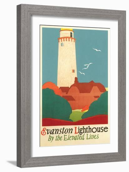 Evanston Lighthouse Poster-null-Framed Art Print