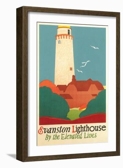 Evanston Lighthouse Poster-null-Framed Art Print