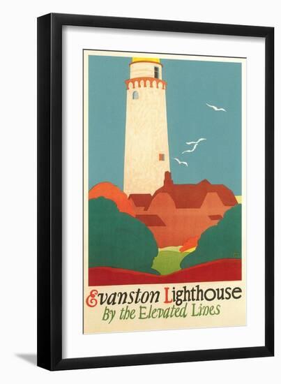 Evanston Lighthouse Poster-null-Framed Art Print