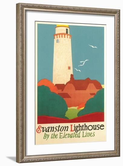 Evanston Lighthouse Poster-null-Framed Art Print